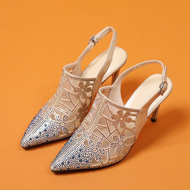 Sandals Women's Rhinestone Stiletto Buckle High-heeled Women's Shoes