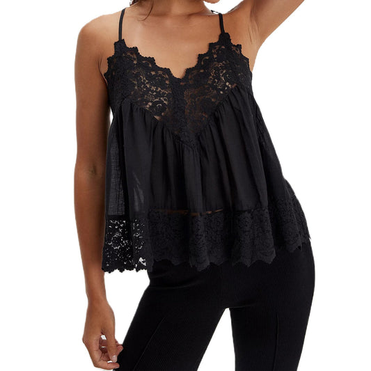 Women's Solid Color Versatile Lace Camisole Vest