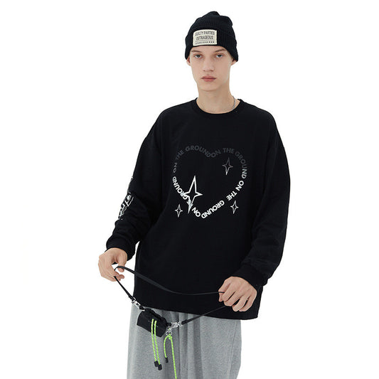 Women's Round Neck Couple Loose Long Sleeve T-shirt