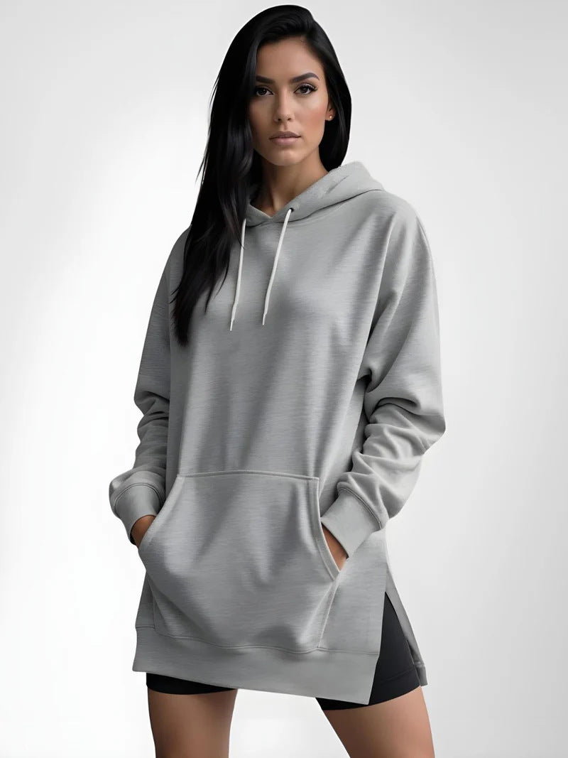 Dame Hoodie med musepose og skuldermanchet