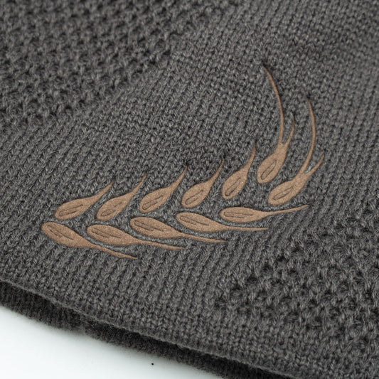 Embossed Wheat Ear Long Pullover Hat Knitted Beanie