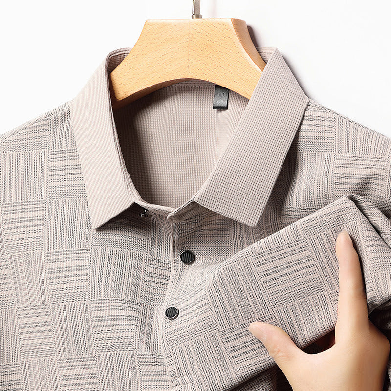 Slim Fit Åndbar Ny Herre Lapel T-shirt