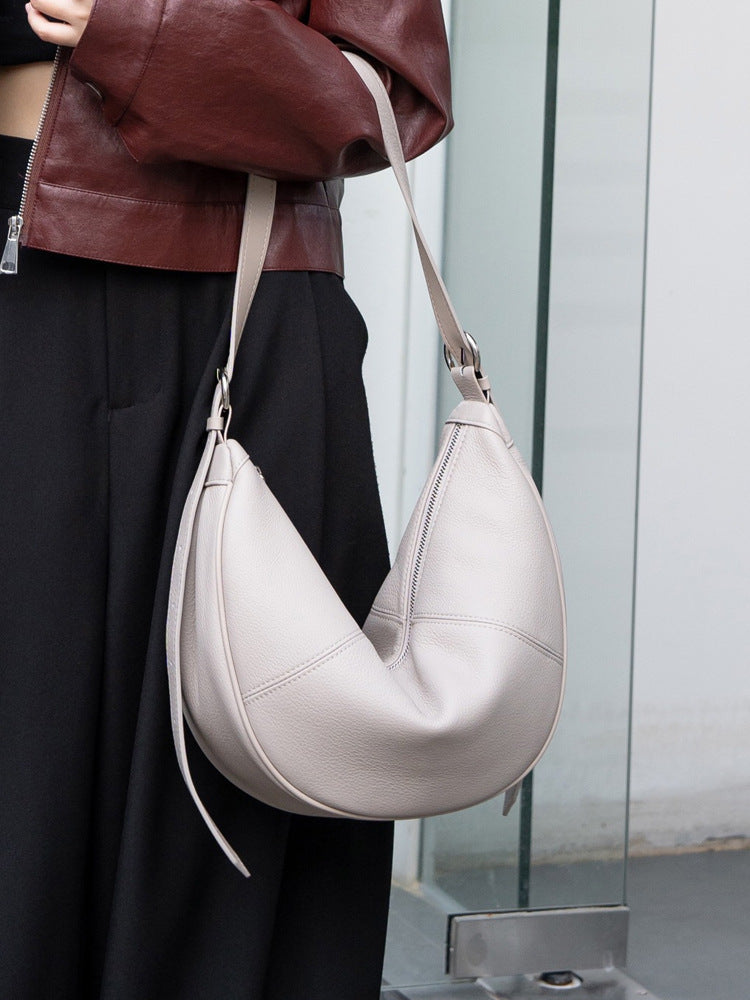 Womens First-layer Cowhide Bag With A Niche Design A Stylish Crossbody Or Shoulder Bag