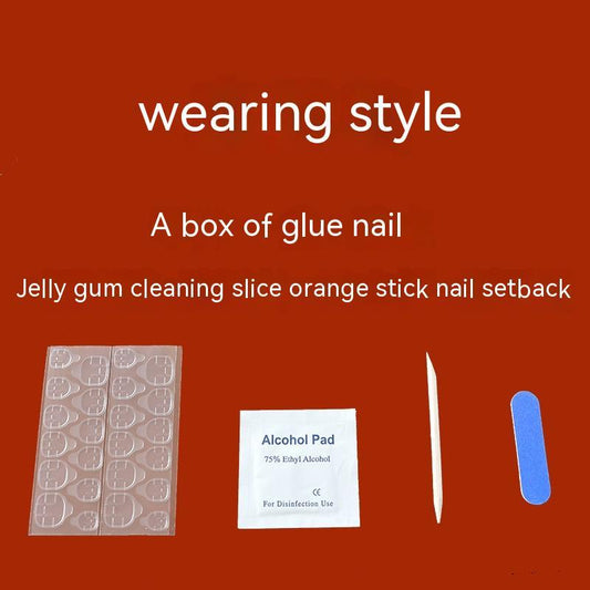 Green Ice Transparent Cows Pattern Removable Fake Nail Tip