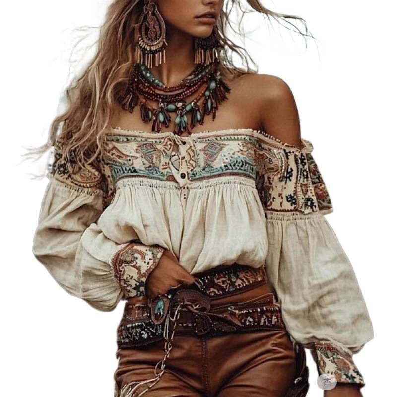Retro Western Womens Cowboy Shirt Top
