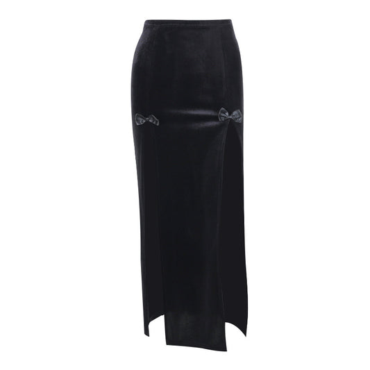 Tepunk Party High Waist Slim Fit Bow Split Dress