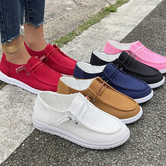 Afslappede slip-on flade sko til kvinder, moderigtige ensfarvede loafers, fritidssko