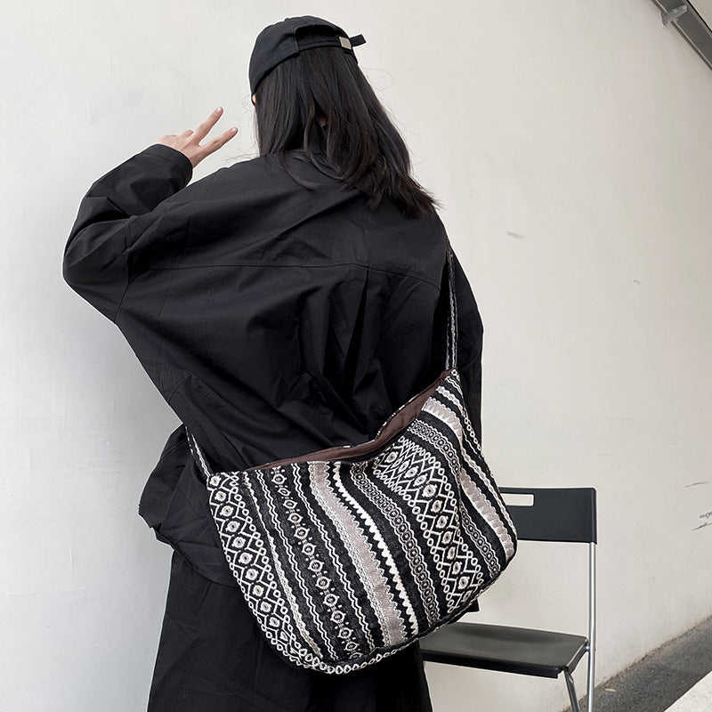 Literature And Art Retro Ethnic Cloth Bag Youth Shoulder
