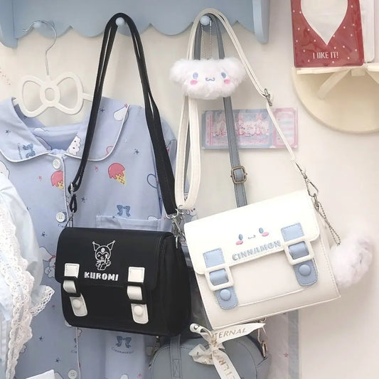 PU Handbag - Hello Kitty & Cinnamoroll Fashionable Crossbody Bag, Kawaii Outdoor Shoulder Bag, Ideal Gift