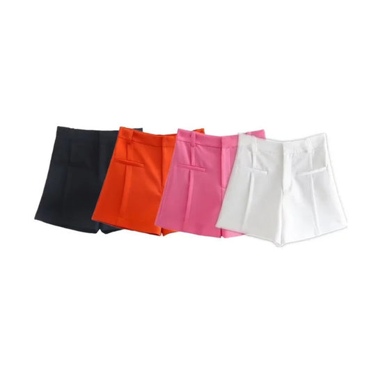 Women's Fashion Temperament Pocket Decoration High Waist Shorts