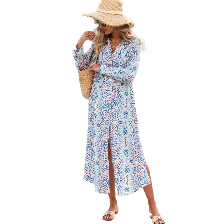Printed Casual Beach Vacation Dress For Women