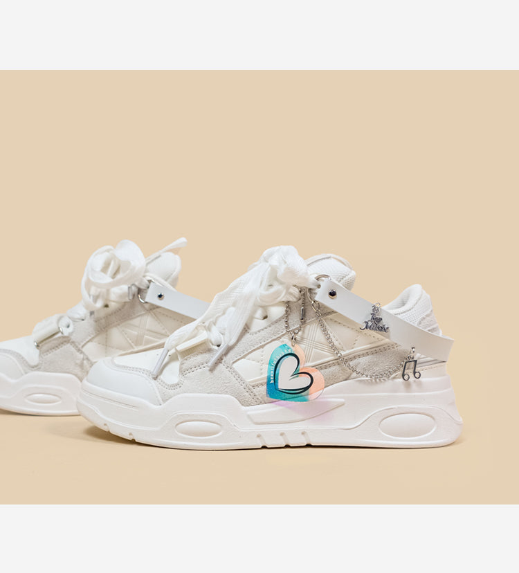 Sports Casual Shoes Women's Platform White Clunky Sneakers