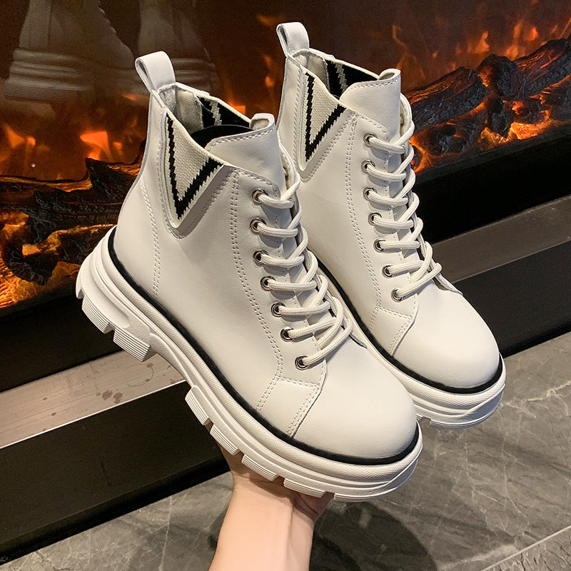 Fashion Single Boots Color Matching Autumn And Winter