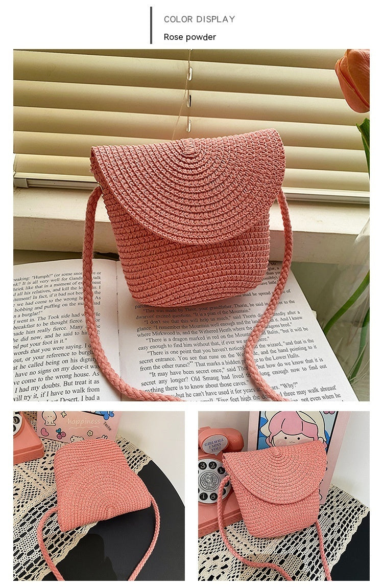Stråtaske Skuldertaske Crossbody i Fransk Stil