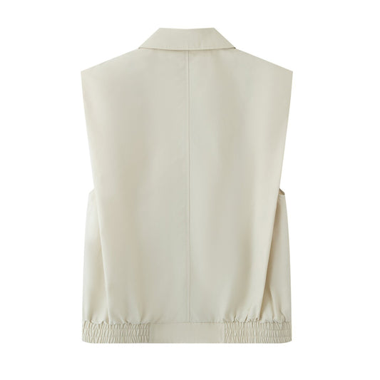 Early Autumn New Women's Clothing Fashionable All-match Casual Sleeveless Jacket Vest Coat