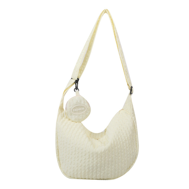 South Korea Ins Girl's Fashionable Cloud Puff Flower Shoulder Bag