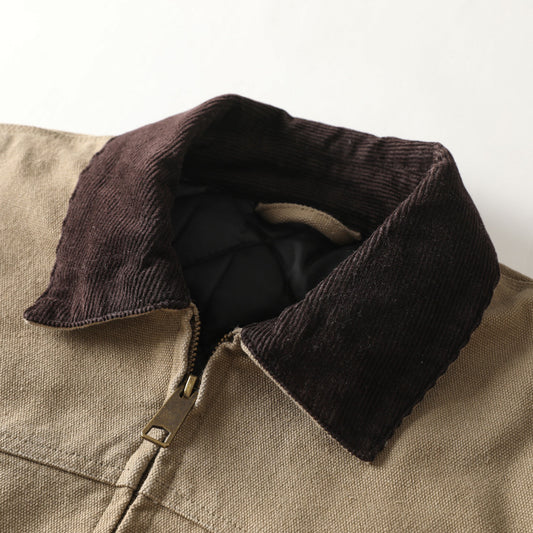 American-style Vintage Mens Thickened Washed-up Lapel Jacket Top