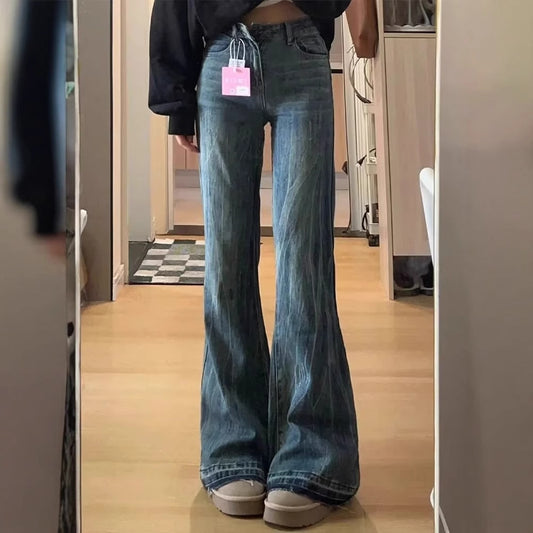 Chic Retro Bootcut Denim Jeans For Fall With A Premium Elevated Vibe