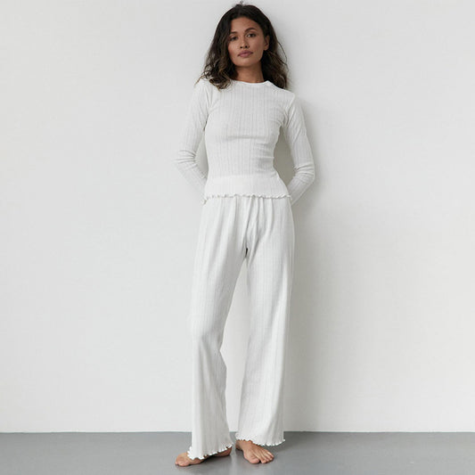 Heart Jacquard Long-sleeved Pajamas Two-piece Set