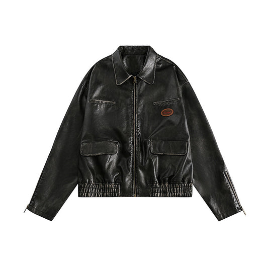 Men's Fashion Retro Distressed Pleated All-matching Jacket