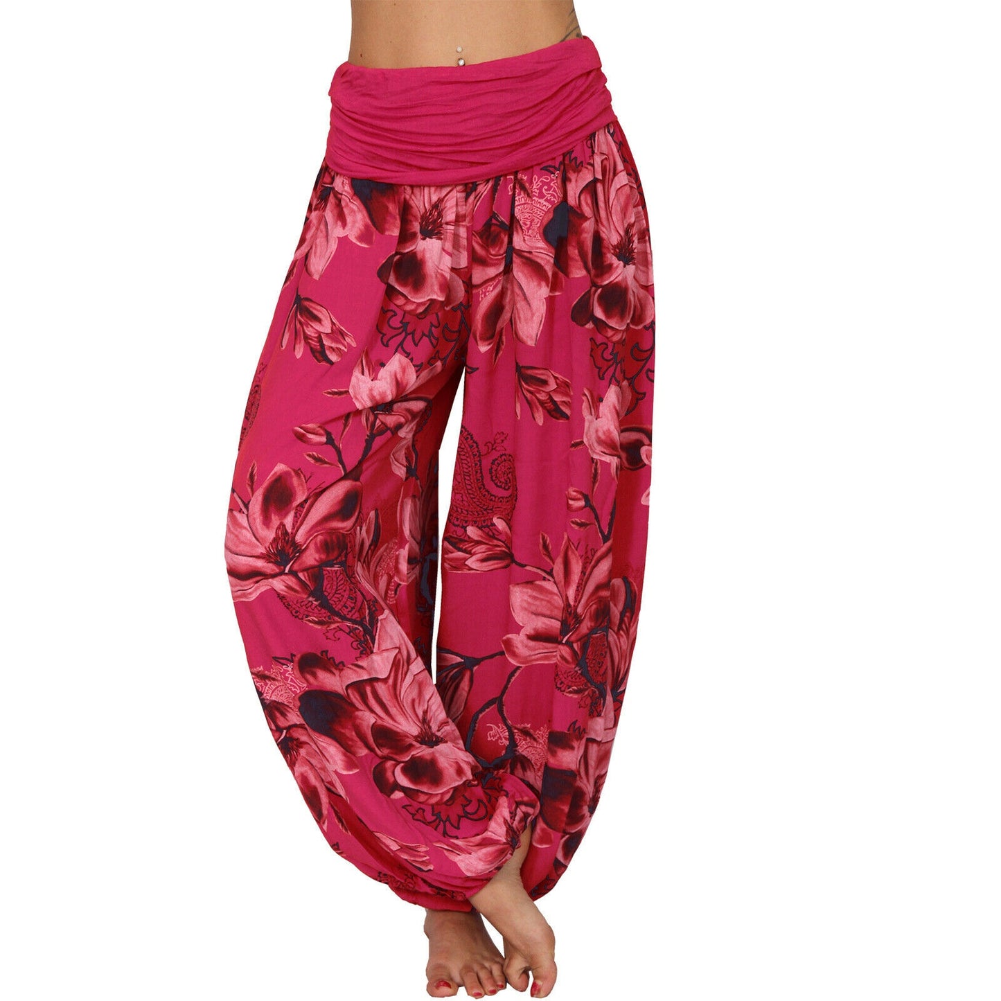 European And American Printed Loose Casual Wide-leg Harem Pants