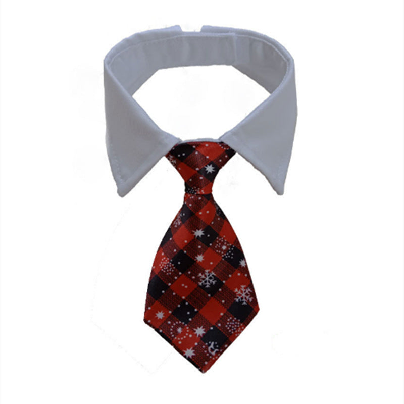 Pet Striped Tie Dog Teddy Bow Tie Scarf Blouse Collar