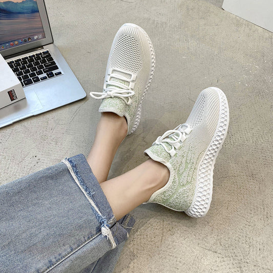 Couple Sneakers Flying Woven Mesh Shoes