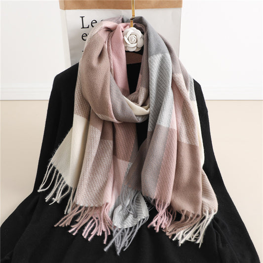 Color Matching Scarf Women's Tassel Casual Decorative Shawl