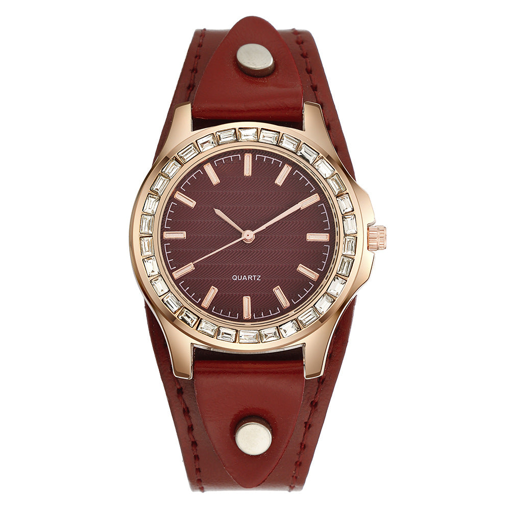 Let Luksus Ur Fuld Diamant Armbånd Dameur Enkel