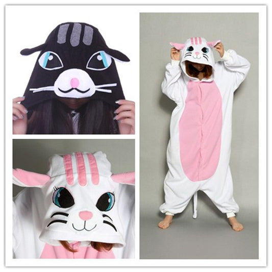 White cat cartoon pajamas