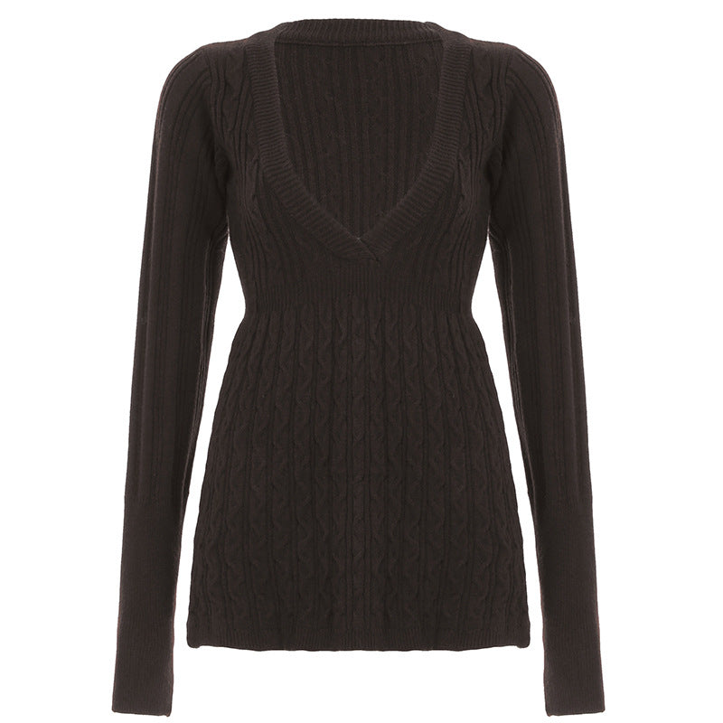 Summer New Fashion Sexy V-neck Leisure Warm Comfortable Sweater Top Women