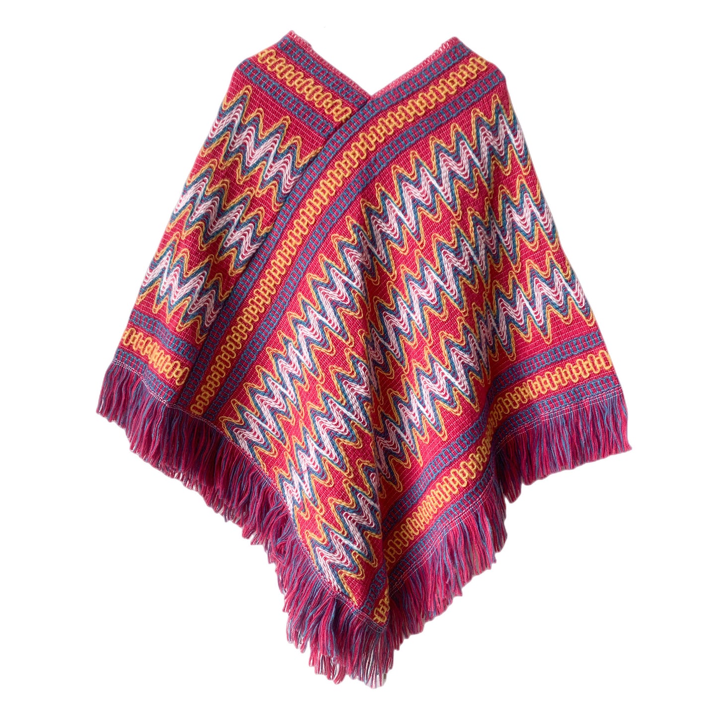 Christmas Women's Red Ethnic Style Pullover Cloak Shawl