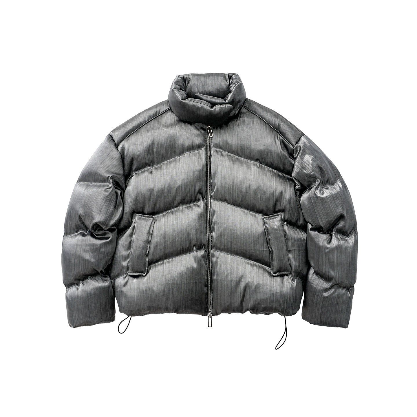 Heavy-duty Liquid-metal-textured Thickened Stand-collar Down Jacket