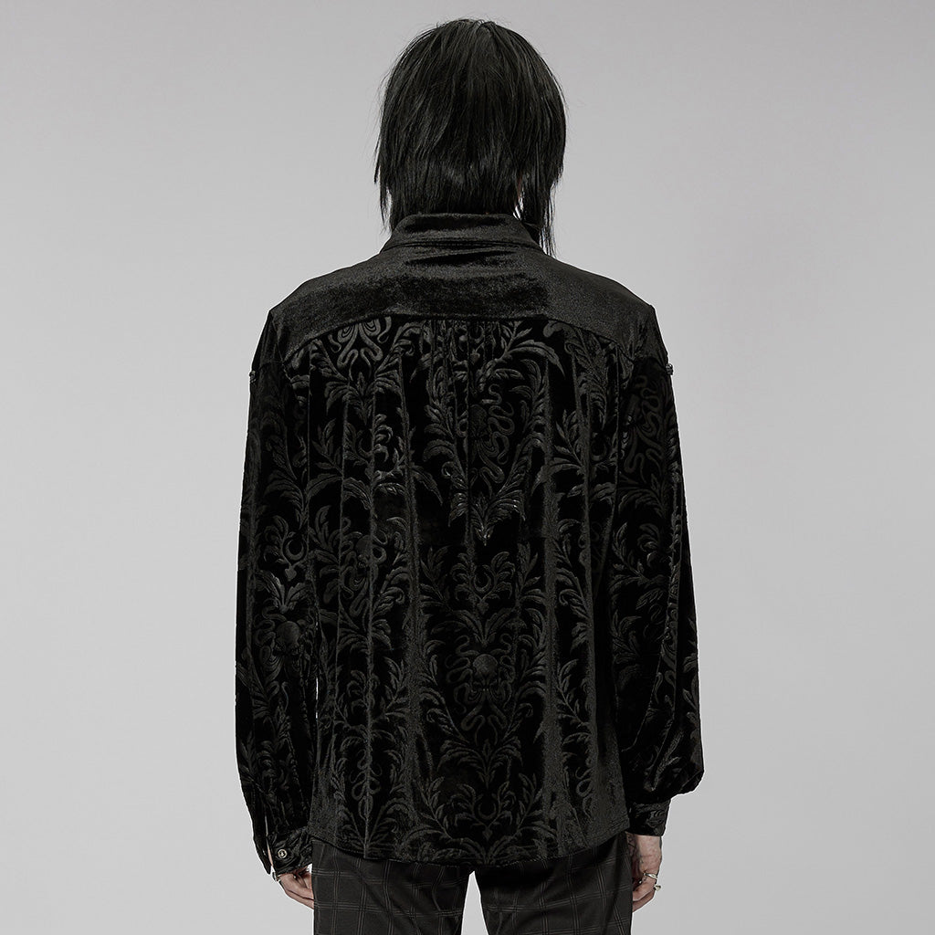 Gothic Court College Style Velvet Men's Shirt
