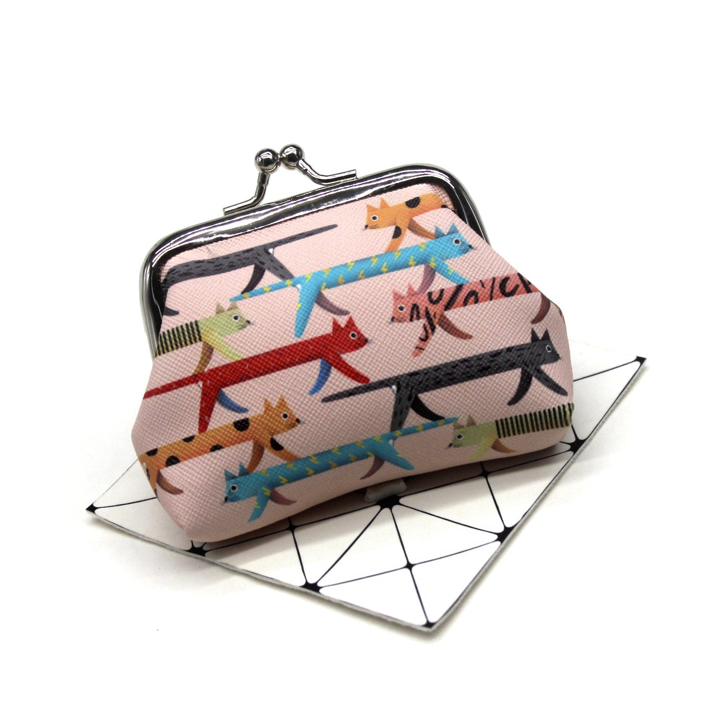 Cat print coin purse