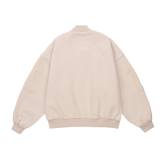 Hong Kong Style Campus Warm Design Loose Jacket