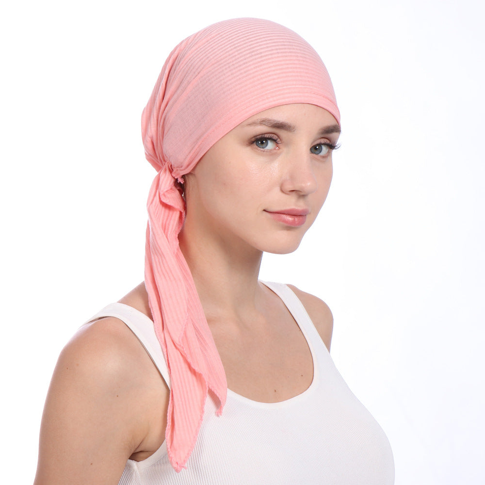 Folded curved solid color toe two tails drawn cotton cap