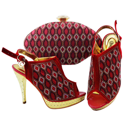 Stiletto European And American Spot Fish Mouth High Heeled Shoes Messenger Bag