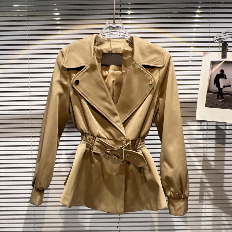 Long-sleeved Jacket With Pleated Elastic Waistband