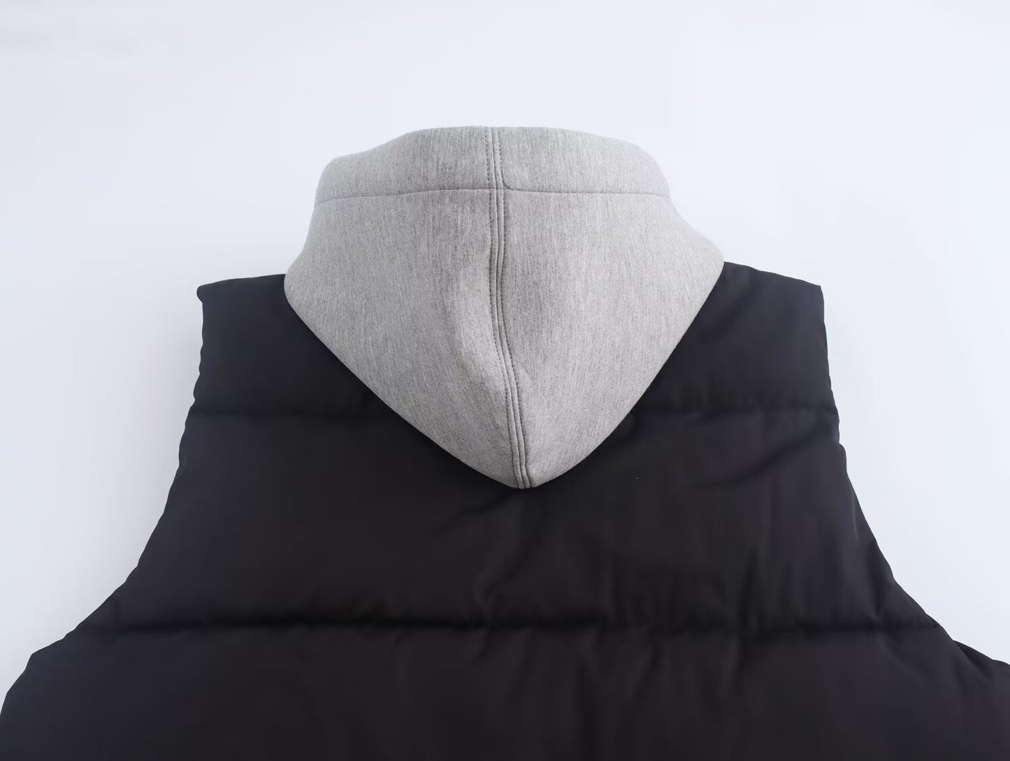 European And American Style Stylish Simple And Versatile Hooded Stitching Cotton-padded Jacket Vest
