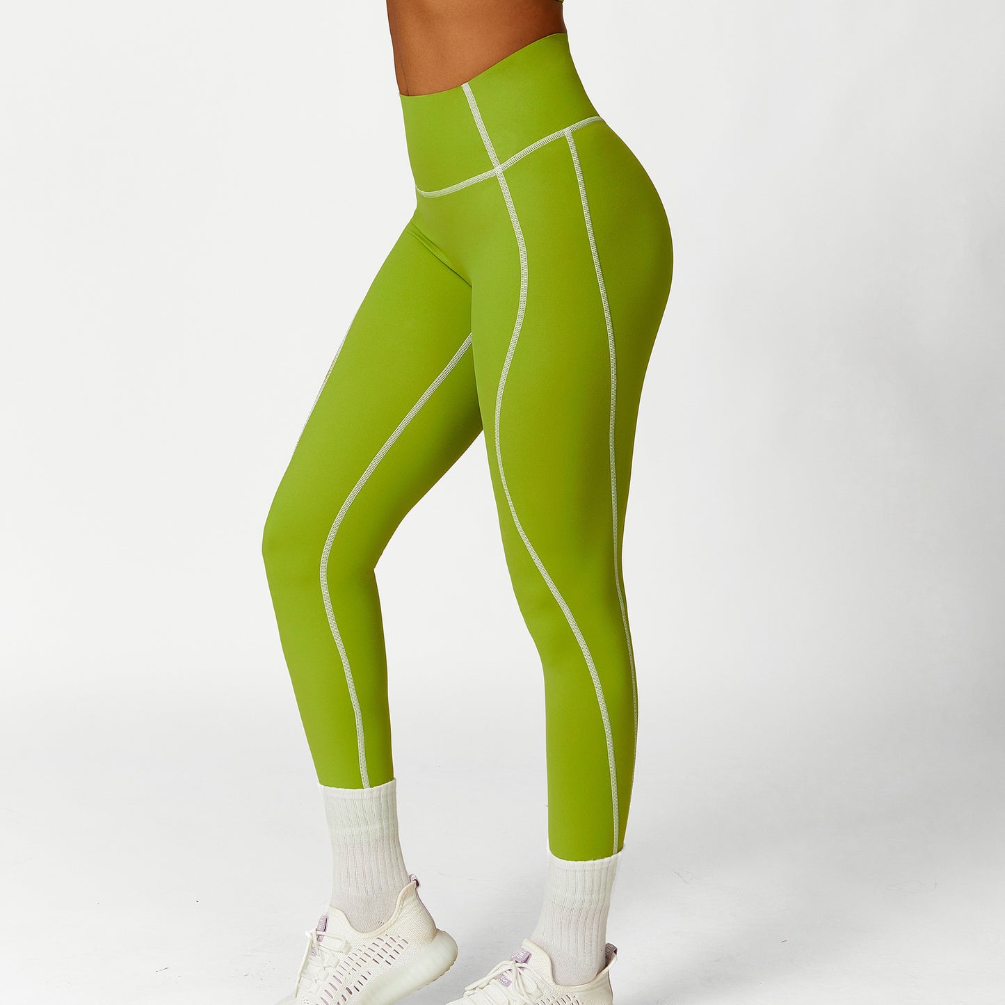 High Waist Hip Lift No Embarrassment Line Stretch Leggings Sports Back Shaping Bra