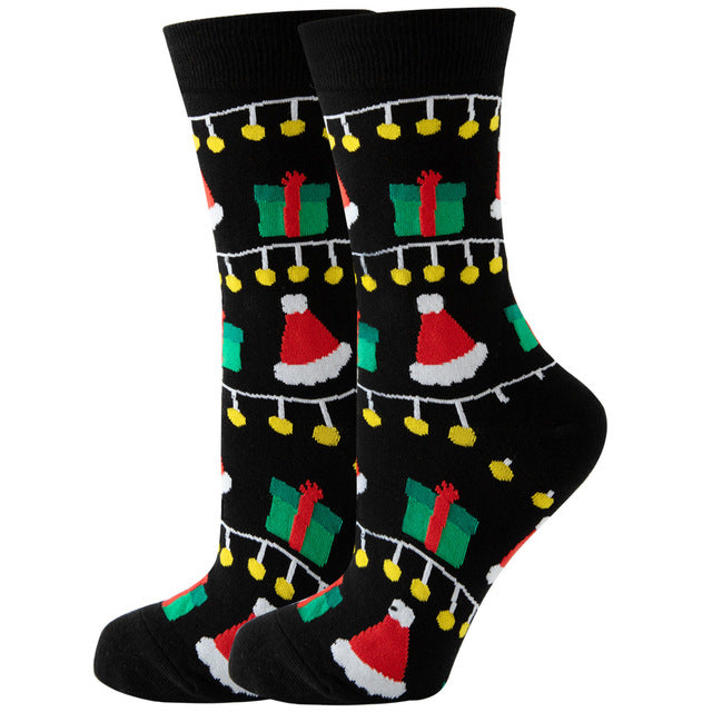 Christmas Santa Claus Women's Socks Elk Tide