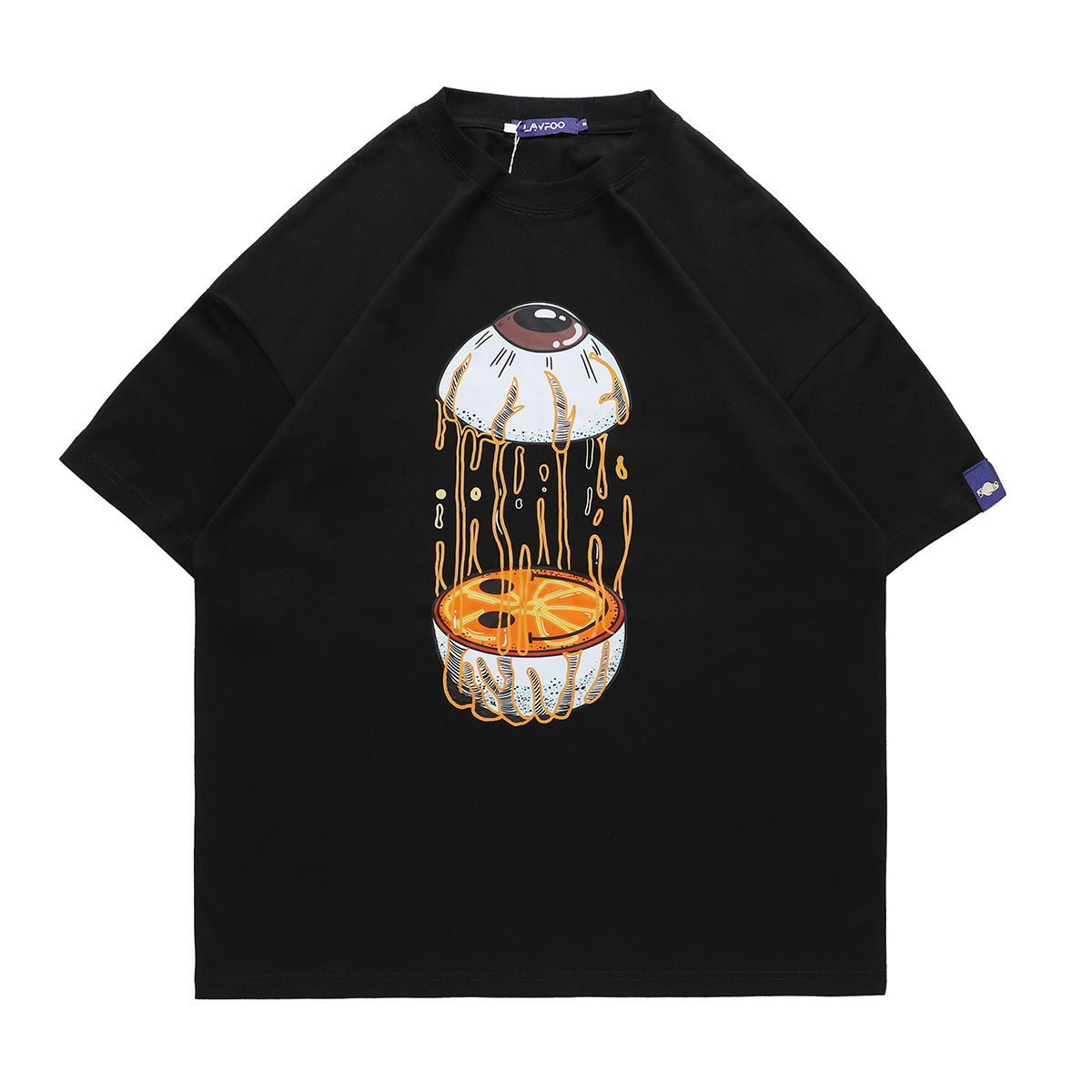 Eye Print Oversize Couple Short-sleeved T-shirt Men And Women Can Wear