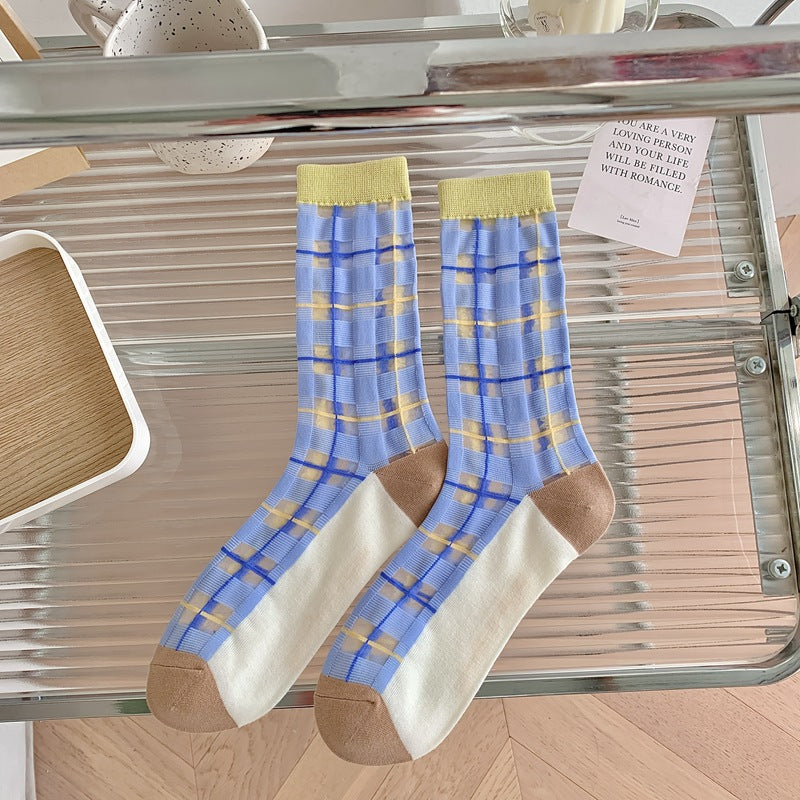 Retro Haze Blue Long Socks