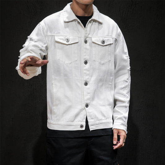 Men's denim embroidere plus size jacket