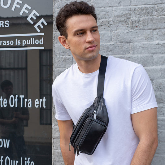 Black mobile phone sheepskin bag