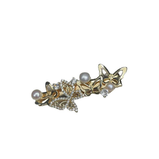 Ins Mori Pearl Branch Tassel Hairpin Headgear