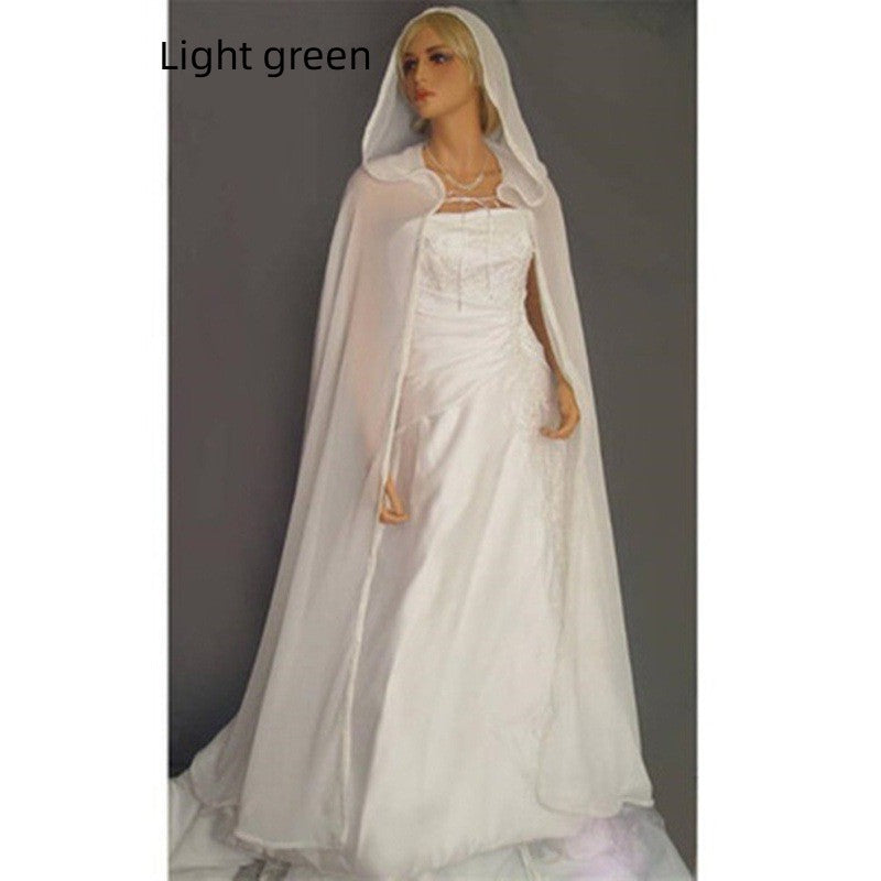 Chiffon Translucent Cape Hooded Shawl Girl