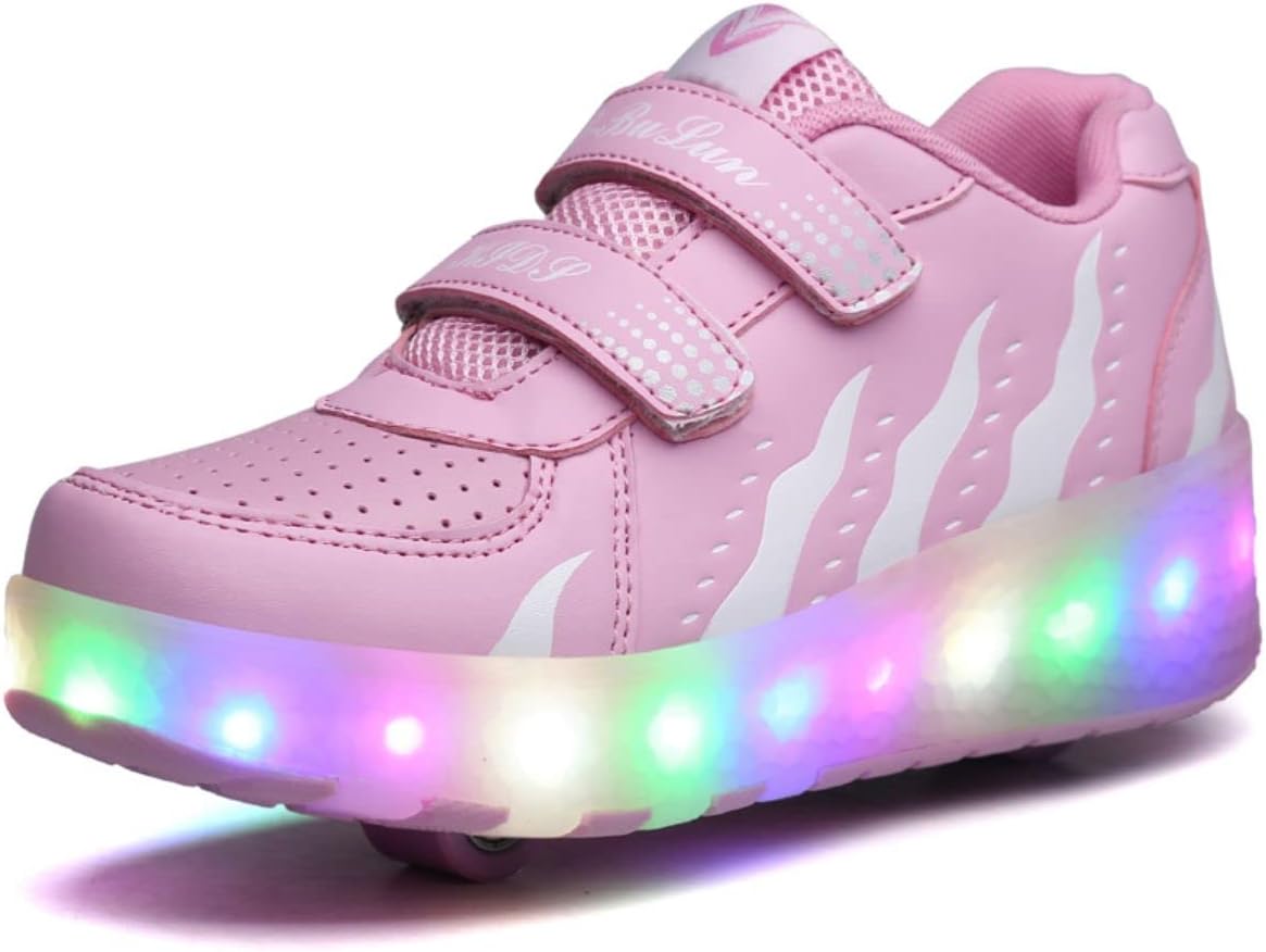 Barnsneakers med 2–4 hjul, för pojkar och flickor, sneakers för fest, födelsedag och jul
