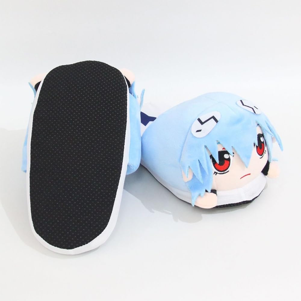 DEXSHUN Ayanami Rei Anime tofflor söt tecknad unisex bomullstofflor hem casual tofflor höst vinter varma tofflor